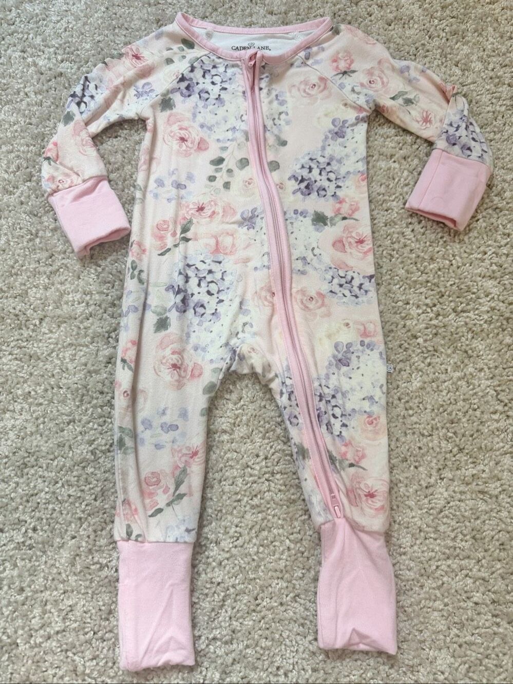 Caden Lane Water Color Florals Sleeper 0-3 Months - Picture 2 of 5